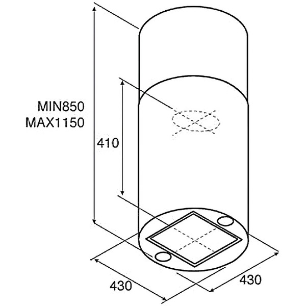 Кухонная вытяжка Jetair Pipe Island WH/A/43