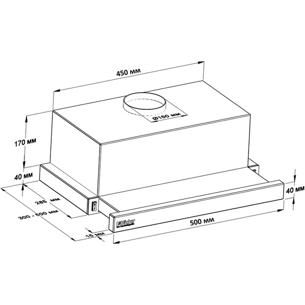 Вытяжка BACKER TH50L-2F70-BG