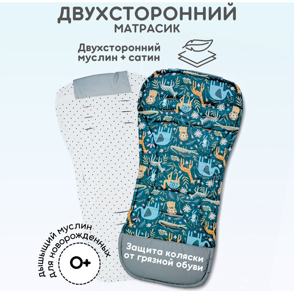 Вкладыш для коляски Bubago КМ1 BG 169-4 (зеленый принт)
