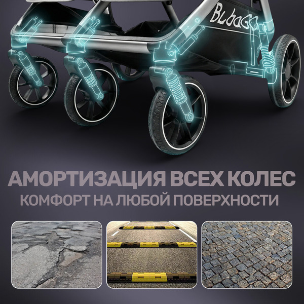 Прогулочная коляска Bubago Duo X Moon Biege BG 194-4