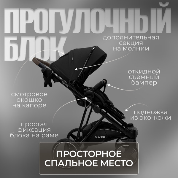 Коляска Bubago Savella 3в1 (черный)
