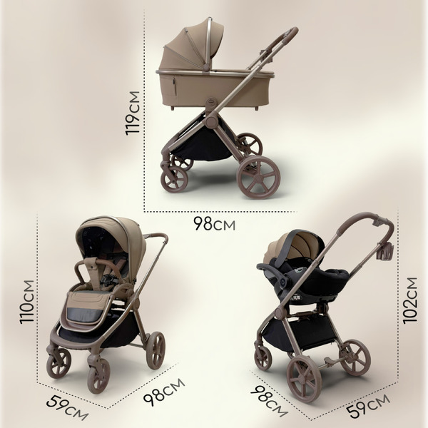 Детская универсальная коляска Bubago Gaudi 3 в 1 BG 195-1 (тоффи)