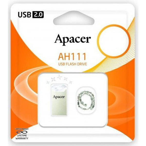 USB Flash Apacer AH111 64GB AP64GAH111CR-1 (белый/серебристый)