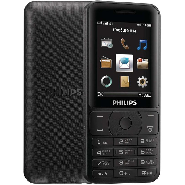 Телефон стандарта gsm PHILIPS E180 черный (Xenium)