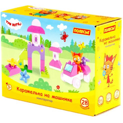 Конструктор Полесье Макси. Три кота. Карамелька на машинке 31277