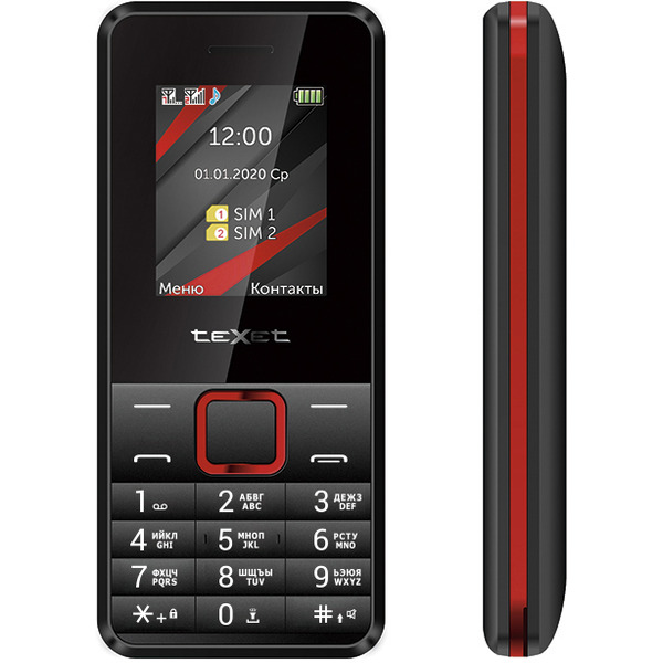 Мобильный телефон TeXet TM-207 (черный/красный)
