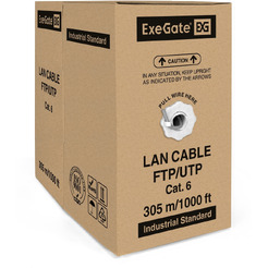 Кабель бухта ExeGate FUTP4-C6-CU-S23-IN-PVC-GY-305-FLUKE FTP EX281810RUS