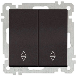 Переключатель на два направления двухклавишный Mutlusan 2100-404-0184 черный мат (21 серия)