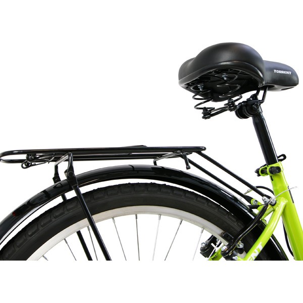 Велосипед TORRENT Discovery-7 (рама сталь 16" складная, 7 скоростей., SHIMANO, колеса 24д. корзина) Зеленый