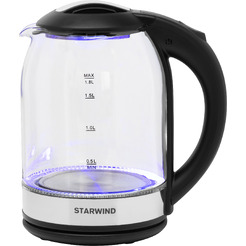 Чайник Starwind SKG2051 черный/серебристый