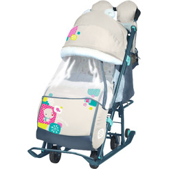 Санки-коляска Ника Детям 7-2 New (мишка, бежевый)