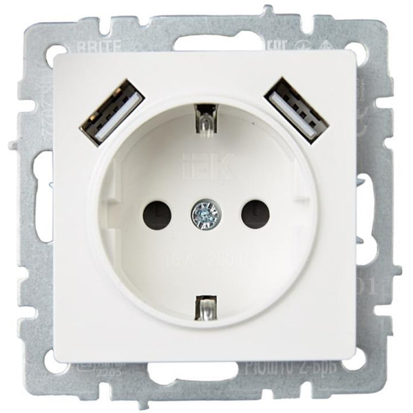 Розетка IEK Brite BR-R14-16-U21-D31-K01