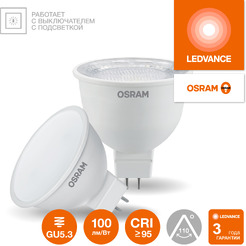 Лампа светодиодная OSRAM MR16 35 5W 6500К 230V GU5.3 10X1