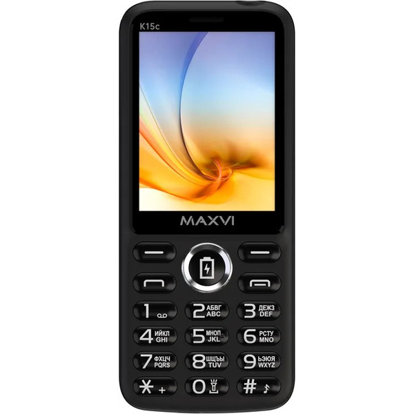 Мобильный телефон Maxvi K15c + ЗУ WC-112 (черный)
