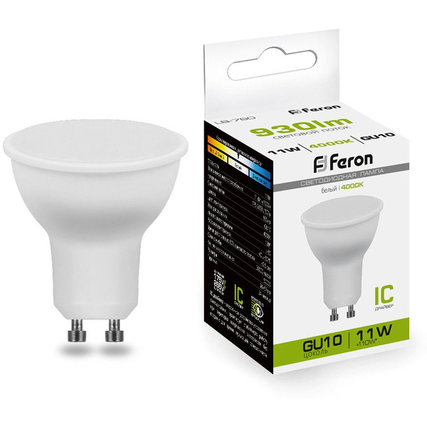 Светодиодная лампа Feron LB-760 11W 230V GU10 4000K MR16 38141