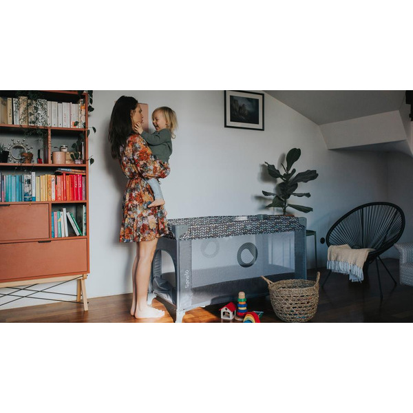 Кровать-манеж Lionelo Stefi (Grey Concrete Multicolor)