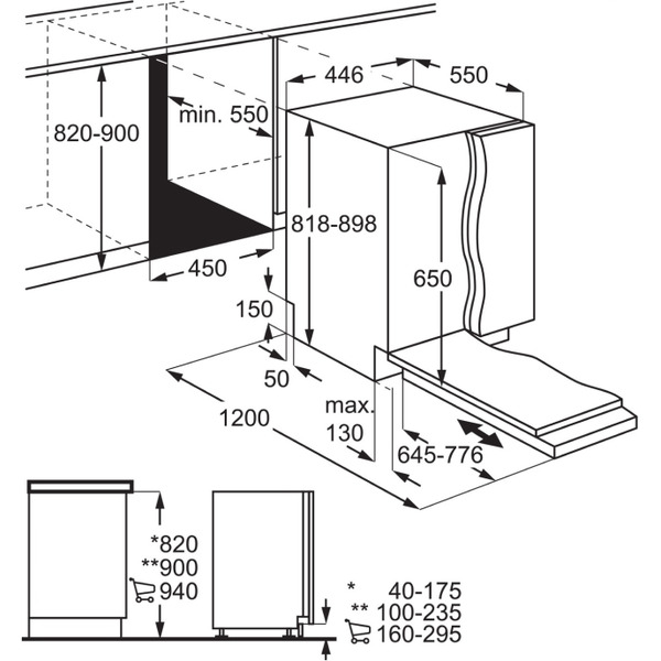 Встраиваемая посудомоечная машина Electrolux AirDry 300 KEAC3200L