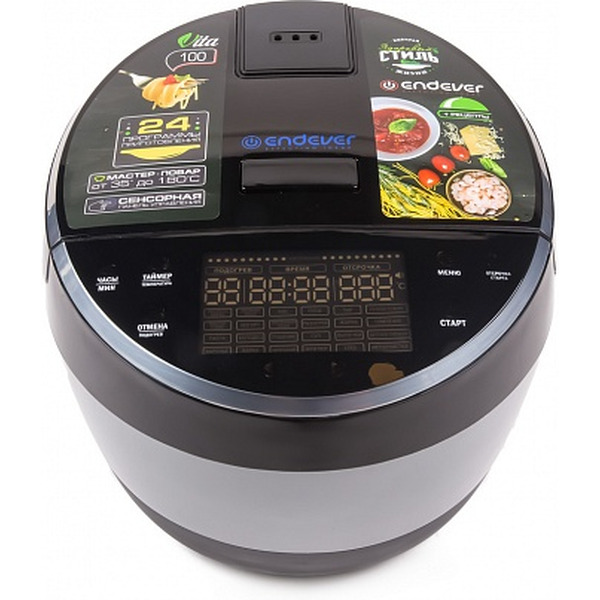Мультиварка Endever Vita 100 (черный/сталь)