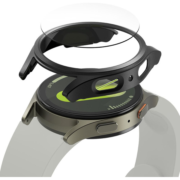 Чехол с защитным стеклом Ringke SLIM & TEMPERED GLASS для GALAXY WATCH 7 (40MM) TITANIUM BLACK