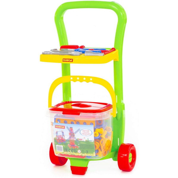 Игровой набор Полесье Тележка Caddie с конструктором Изобретатель (Набор №542) 54401