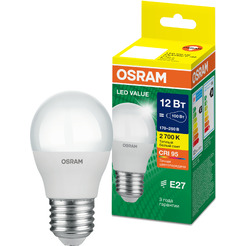 Лампа светодиодная OSRAM  P100 12W 3000К 230V E27 10X1