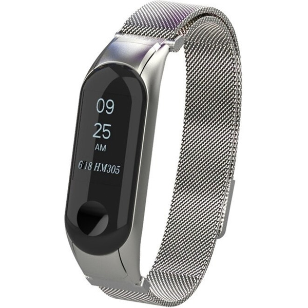 Ремешок Bingo Magnetic для Xiaomi Mi Band 3/4 Серебристый