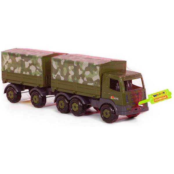 Автомобиль бортовой тентовый военный с прицепом  Полесье 49155 Престиж