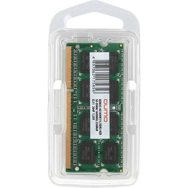 Оперативная память QUMO 4GB DDR3 SODIMM QUM3S-4G1600K11L