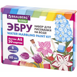 Набор для рисования на воде BRAUBERG HOBBY ЭБРУ (20 картин) А5 665353