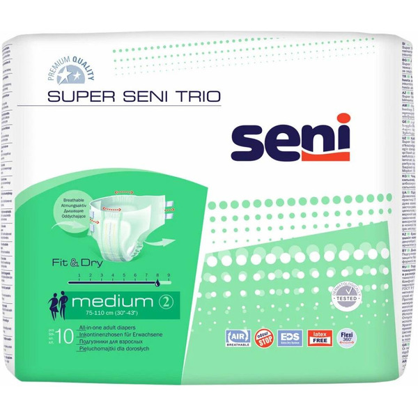 Подгузники для взрослых Seni Super Trio M (10 шт)