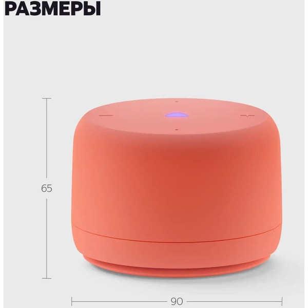 Умная колонка Яндекс.Станция Лайт 2 без часов (YNDX-00028ORG) коралловый