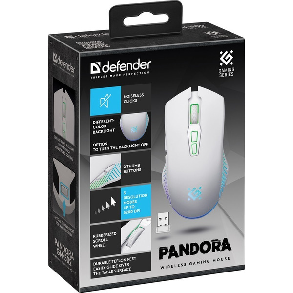 Мышь Defender Pandora GM-502 (белый)