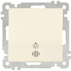 Выключатель кнопочный с подсветкой Mutlusan 2100-417-0102 слоновая кость (21 серия)