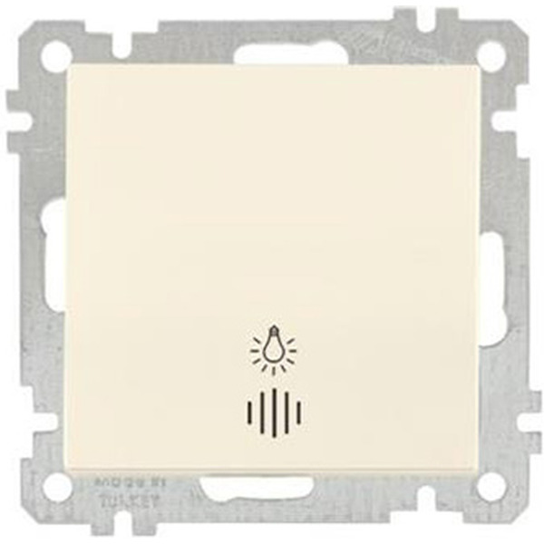 Выключатель кнопочный с подсветкой Mutlusan 2100-417-0102 слоновая кость (21 серия)