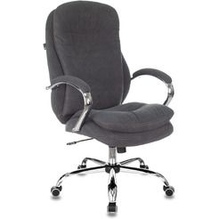 Кресло для руководителя Бюрократ T-9950SL Fabric ткань, серый, крестов. Хром
