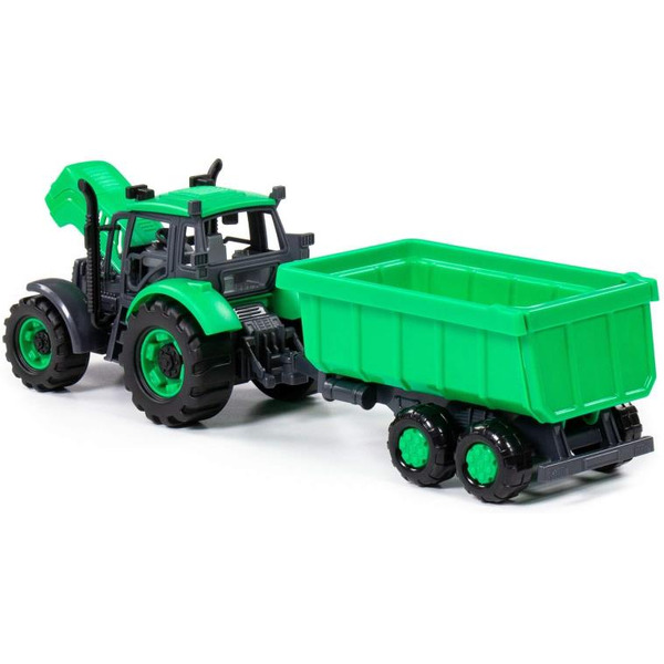 Трактор Полесье Прогресс с прицепом инерционный (зелёный) 94186