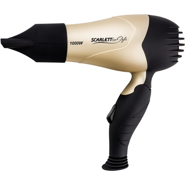 Фен SCARLETT SC-HD70T04 черный/золотистый