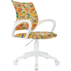 Кресло Бюрократ BUROKIDS 1W (ткань, оранжевый бэнг,корпус белый)