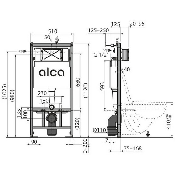 Инсталляция для унитаза Alcaplast AM101/1120-4:1 RU M570-0001