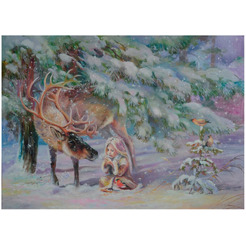 Картина стразами (алмазная мозаика) ОСТРОВ СОКРОВИЩ «Девочка в лесу» 662578