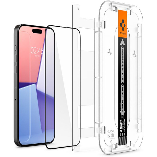 Защитное стекло Spigen Glass TR EZ Fit FC для iPhone 15 AGL06908