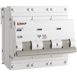 Выключатель автоматический EKF PROxima ВА 47-100 3P 25А (C) 10kA