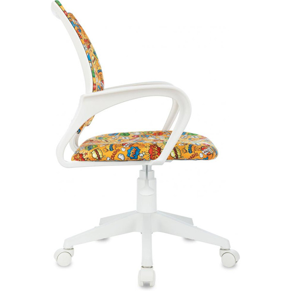 Кресло Бюрократ BUROKIDS 1W (ткань, оранжевый бэнг,корпус белый)