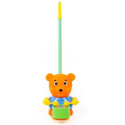 Игрушка-каталка Полесье Медвежонок с ручкой 96654