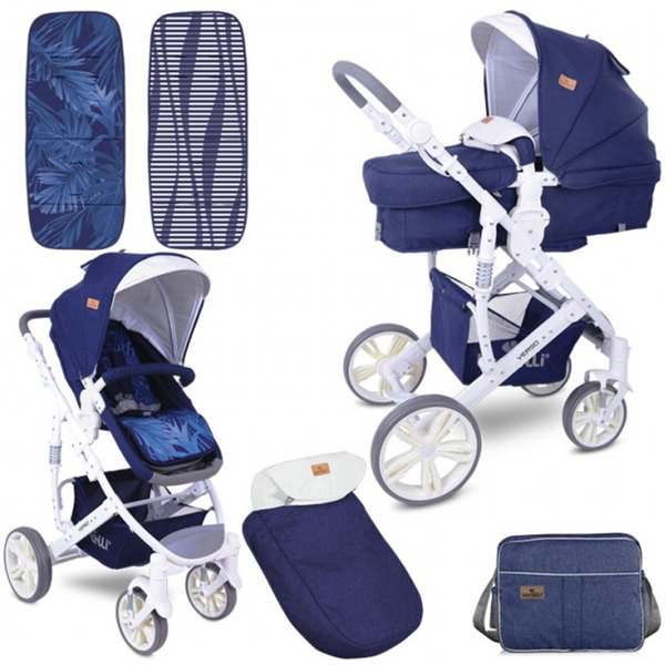 Детская коляска Lorelli Verso Dark Blue Flowers