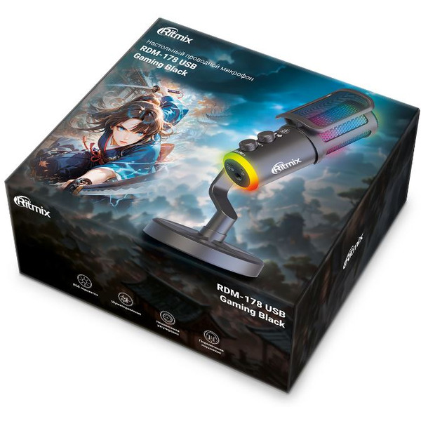 Микрофон Ritmix RDM-178 USB Gaming (черный)
