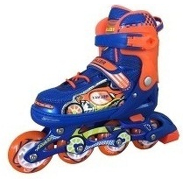 Коньки роликовые RELMAX ТЕ-205, S(30-33) голубой/оранжевый