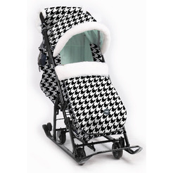 Санки-коляска Ника Детям 7-5 New (гусиная лапка/мятный)