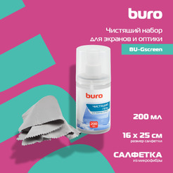 Чистящий набор Buro BU-Gscreen (салфетка + гель, 200 мл)