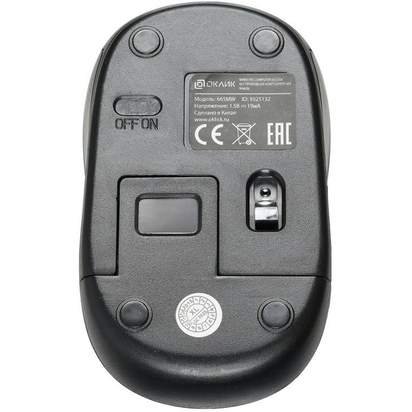 Мышь Oklick 665MW (черный/синий)